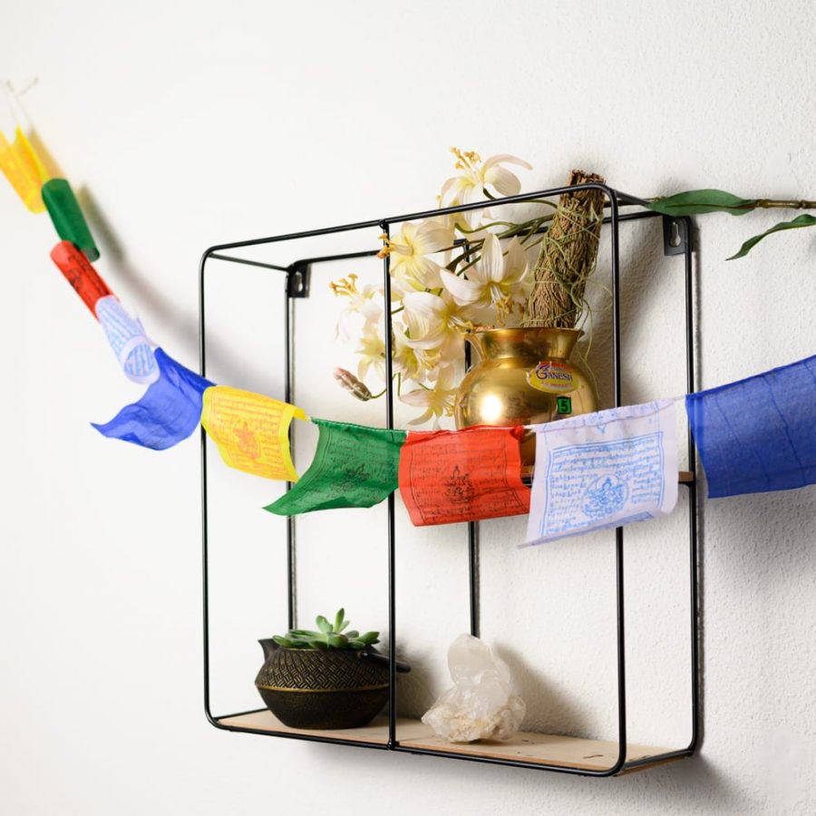 Gebedsvlaggen koord Tibetaans met 10 Vlaggen – 130 cm lang