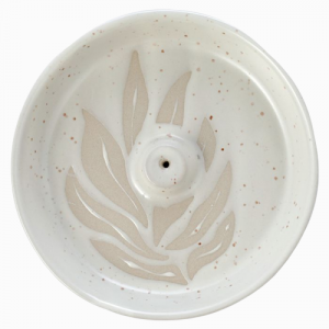 Florens Hesperantha Créme Glazuur Reliëf Stoneware Wierookhouder voor Wierook Stokjes