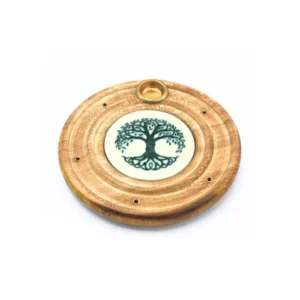 Wooden Incense Burner Green Tree Of Life 10 cm